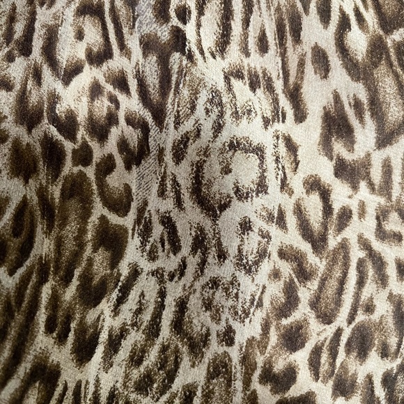 Semi-Sheer Ruffle Leopard Print Blouse